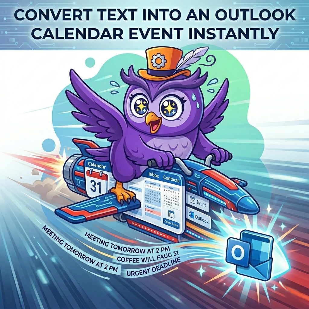 Convert Text Into an Outlook Calendar Event Instantly